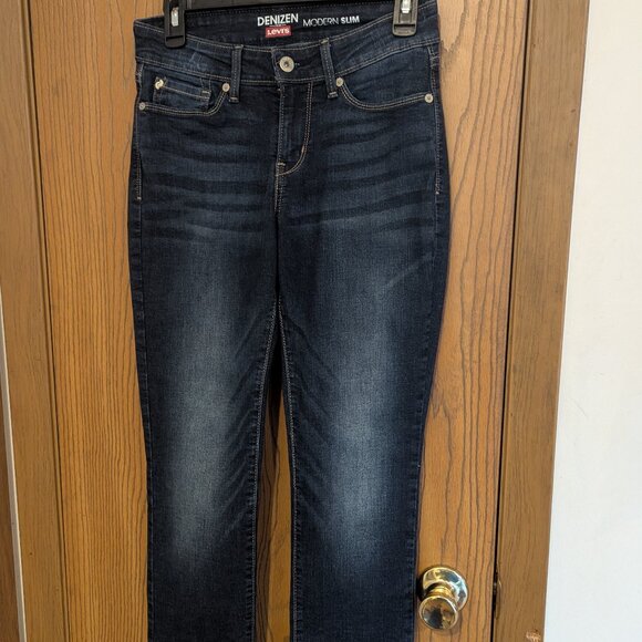 Levi's Denizen Modern Slim Blue Wash Jeans-Size 6S W28 L30 - Picture 1 of 4